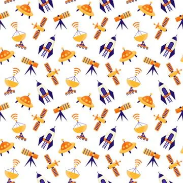 Seamless cute space pattern Illustrazione stock