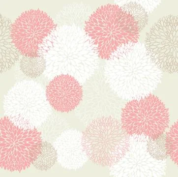Seamless cute spring or summer flowers pattern Stock Illustration