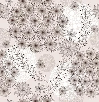 Seamless cute spring or summer flowers pattern. abstract floral pattern. Stock Illustration