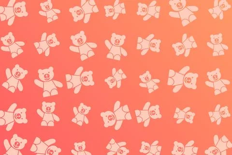Seamless cute teddy bear pattern background Stock Illustration