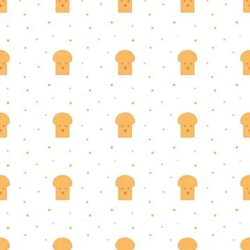 Seamless Cute Toast For Breakfast Pattern Stock Illustration
