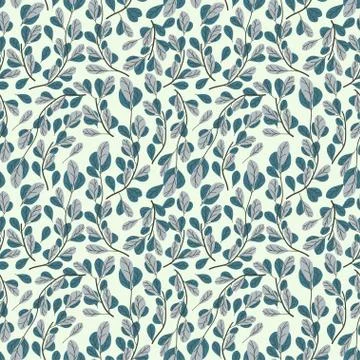 Seamless cute vintage tiny flower with leaf pattern background. Seamless flor Stock Illustration