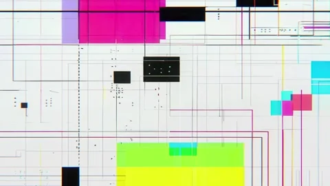 Seamless Cyberpunk Abstract Glitch Background with Hi-Tech Sci-Fi Motion Stock Footage 315415801