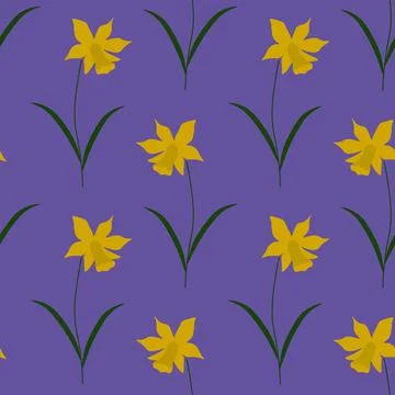 Seamless daffodil pattern Stock Illustration