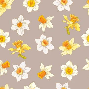 Seamless daffodils 스톡 일러스트