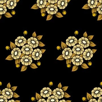 Seamless daisy gold background Stock Illustration
