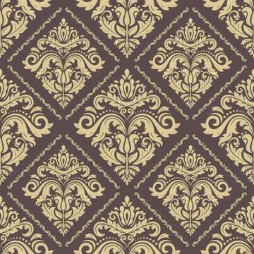 Seamless Damask Background Stock Illustration