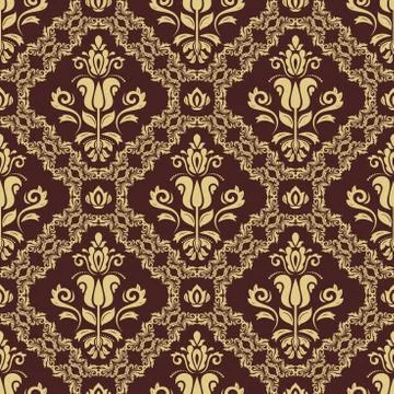 Seamless Damask Background Stock Illustration