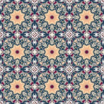 Seamless Damask Background Pattern Design and Wallpaper Made of Turkish Texture 스톡 일러스트