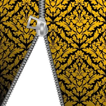 Seamless damask background with zipper イラスト素材