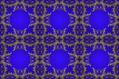 Seamless damask classic golden pattern. Raster illustration. Golden seamless pat Illustrazione stock