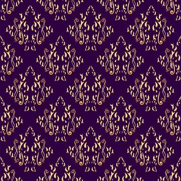 Seamless damask floral pattern jpeg illustration. Baroque wallpaper. Vintage Illustrazione stock