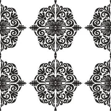 Seamless damask ornamental pattern in vector format. Vintage floral decorativ 스톡 일러스트