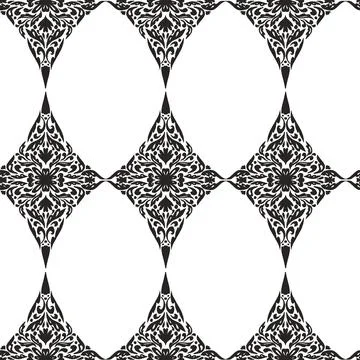 Seamless damask ornamental pattern in vector format. Vintage floral decorativ Stock Illustration