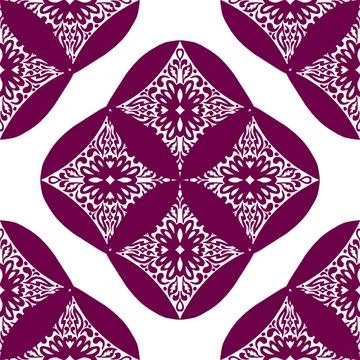 Seamless damask ornamental pattern in vector format. Vintage floral decorativ Stock Illustration