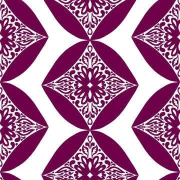 Seamless damask ornamental pattern in vector format. Vintage floral decorativ Illustrazione stock