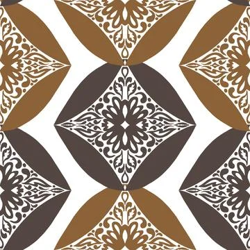 Seamless damask ornamental pattern in vector format. Vintage floral decorativ Stock Illustration