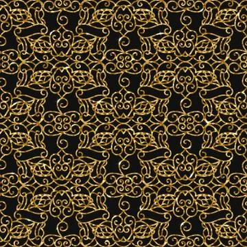 Seamless damask pattern with golden glitter Stock Illustration
