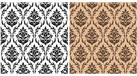 Seamless damask pattern Stock Illustration
