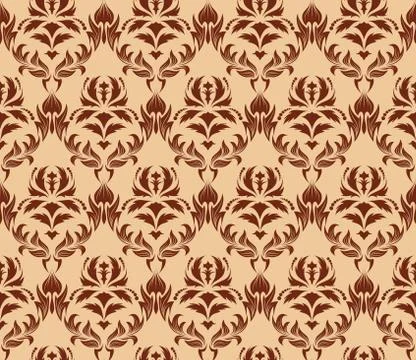 Seamless damask pattern Stock Illustration