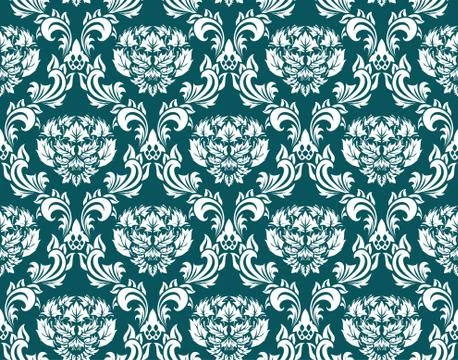Seamless damask pattern Stock Illustration