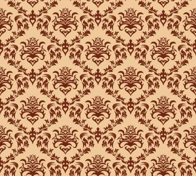 Seamless damask pattern Stock Illustration