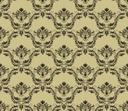 Seamless damask pattern Stock Illustration