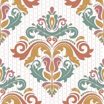 Seamless Damask Pattern Illustrazione stock