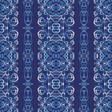 Seamless damask pattern Stock Illustration