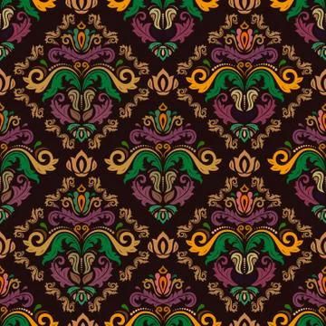 Seamless Damask Vector Background Stock Illustration