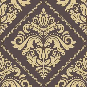 Seamless Damask Vector Background Stock Illustration