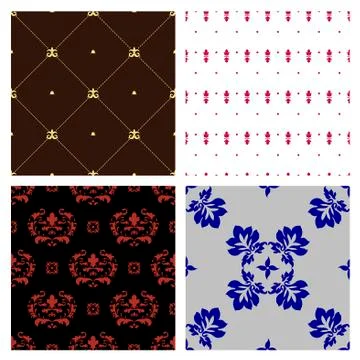 Seamless damask wallpaper Illustrazione stock