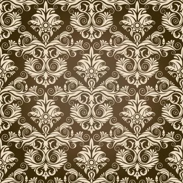 Seamless Damask Wallpaper Stock Illustration