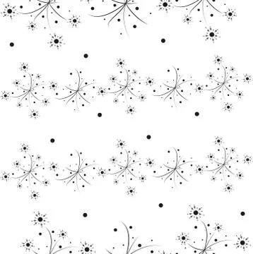 Seamless dandelion pattern, vector seamless on white background Stock Illustration