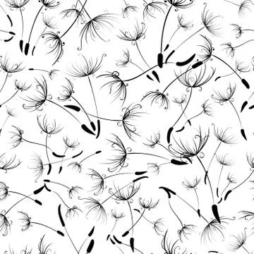 Seamless dandelion texture. Stock Illustration