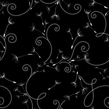 Seamless dandelion texture. Illustrazione stock