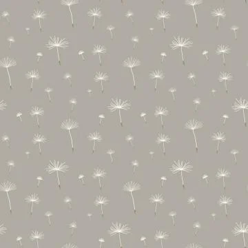 Seamless dandelion vector pattern Illustrazione stock