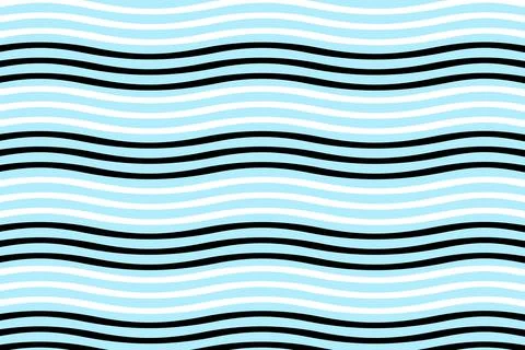 Seamless dark and blue waves of Optical illusion pattern, for Fabric printing Stock Illustration