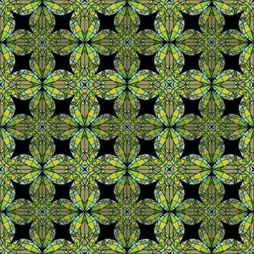 Seamless dark background with green patterns Stock Illustration