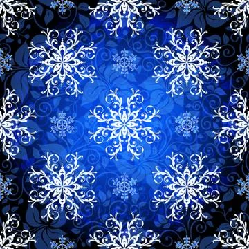 Seamless dark blue christmas pattern Stock Illustration