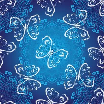 Seamless dark blue christmas pattern Stock Illustration
