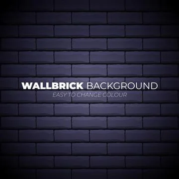 Seamless dark brick wall background.Easy to change colour background. vector  Stock Illustration
