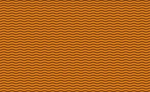 Seamless dark brown wavy lines on orange background vector art Stock Illustration