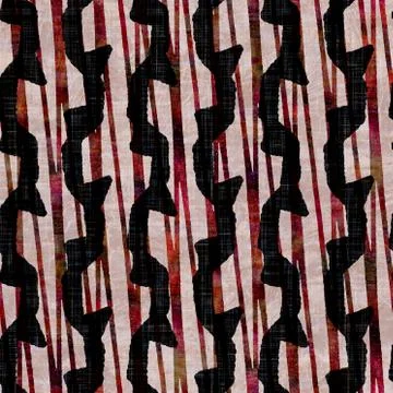 Seamless dark chevron stripe block print background. Boho ethnic soft furnishing Stock Illustration