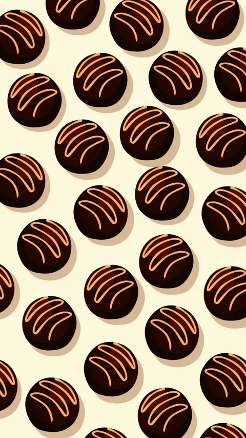Seamless Dark Chocolate Truffle Pattern Background Animation 스톡 동영상 336617670