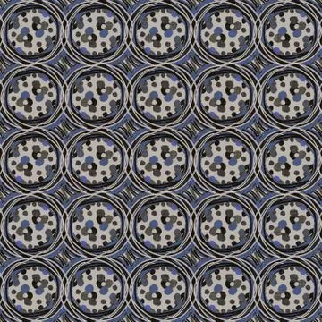 Seamless dark dotty linen background. Moody dye wash circle texture. Mid century Stock Illustration