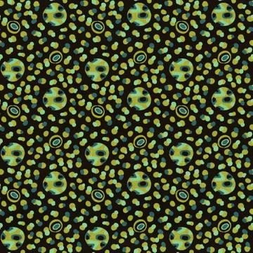 Seamless dark dotty linen background. Moody dye wash circle texture. Mid century Stock Illustration