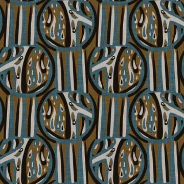 Seamless dark dotty linen background. Moody dye wash circle texture. Mid century Stock Illustration