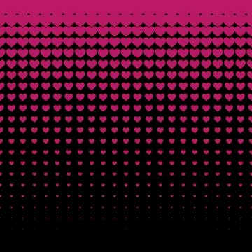 Seamless Dark hearts pattern black background Illustrazione stock