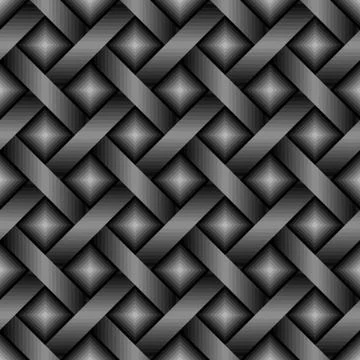 Seamless dark monochrome geometric pattern with gray, black lines and squares Illustrazione stock
